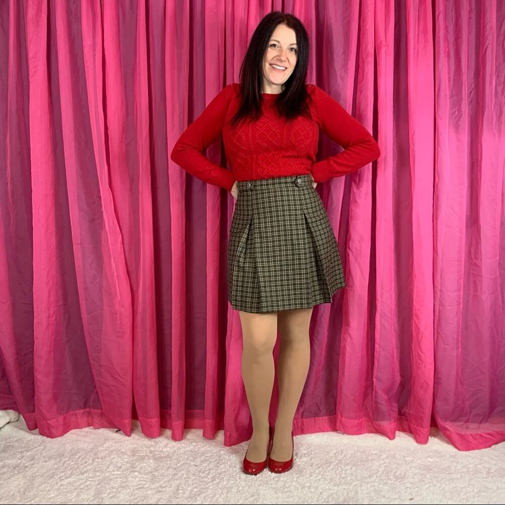 Vintage Tracy Evans plaid pleated mini skirt, 9